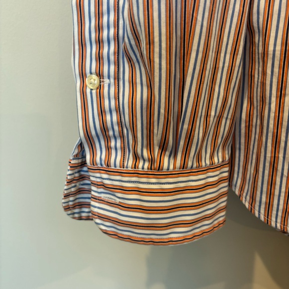 Ralph Lauren Men's Casual Striped Shirt - Orange and White Large - Picture 4 of 14